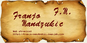 Franjo Mandžukić vizit kartica